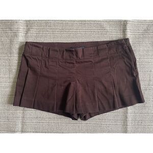 Vintage Womens Pleated Micro Mini Skort Size 9 Brown Y2K Boho Low Rise Stretch